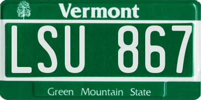 VT license plate LSU867