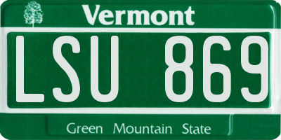 VT license plate LSU869