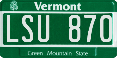 VT license plate LSU870
