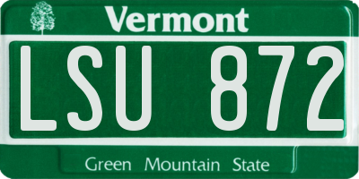 VT license plate LSU872