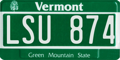 VT license plate LSU874