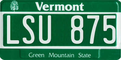 VT license plate LSU875
