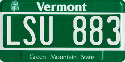 VT license plate LSU883