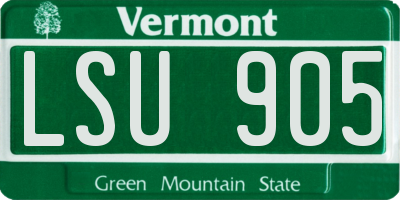 VT license plate LSU905
