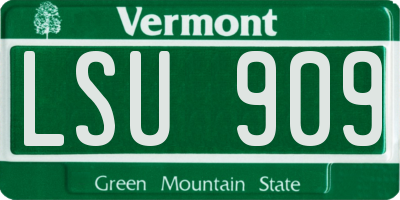 VT license plate LSU909
