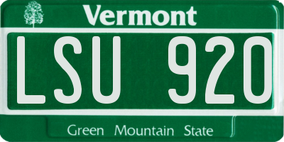 VT license plate LSU920