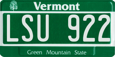 VT license plate LSU922