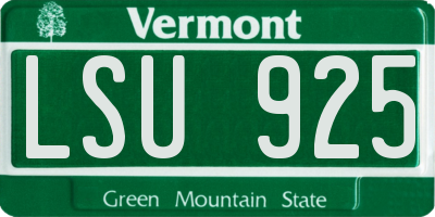 VT license plate LSU925