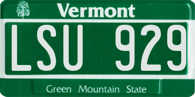 VT license plate LSU929