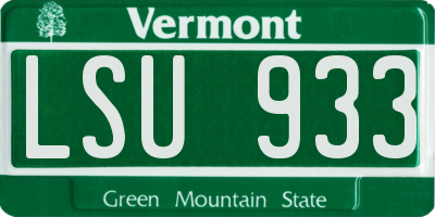 VT license plate LSU933