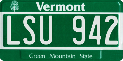 VT license plate LSU942