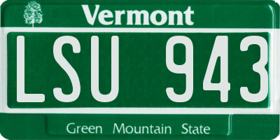 VT license plate LSU943