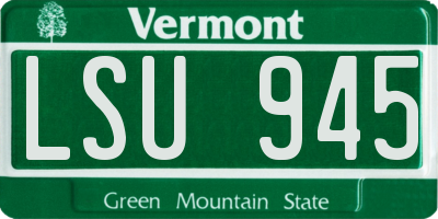 VT license plate LSU945