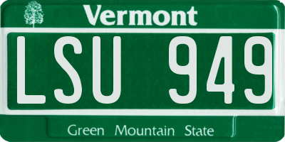 VT license plate LSU949