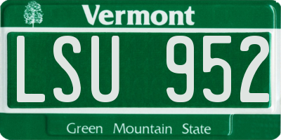 VT license plate LSU952