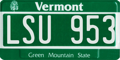 VT license plate LSU953