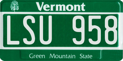 VT license plate LSU958