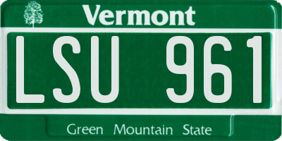 VT license plate LSU961