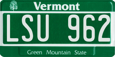 VT license plate LSU962