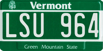 VT license plate LSU964