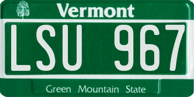 VT license plate LSU967