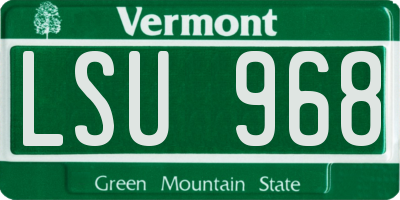 VT license plate LSU968