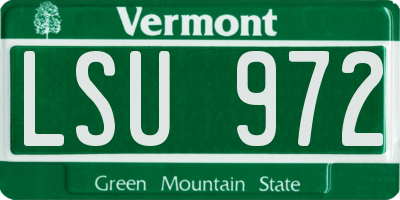 VT license plate LSU972