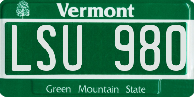 VT license plate LSU980