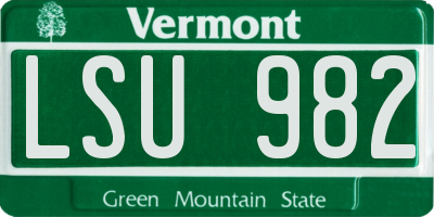 VT license plate LSU982