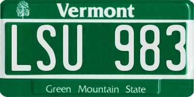 VT license plate LSU983