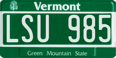 VT license plate LSU985