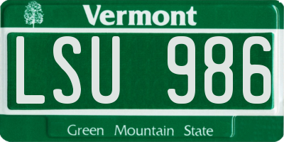 VT license plate LSU986