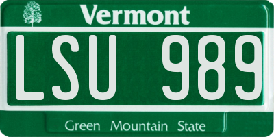 VT license plate LSU989