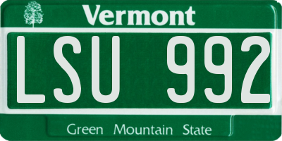 VT license plate LSU992