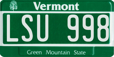 VT license plate LSU998