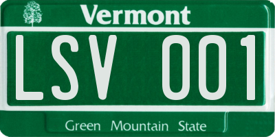 VT license plate LSV001