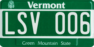 VT license plate LSV006