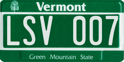 VT license plate LSV007