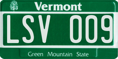 VT license plate LSV009