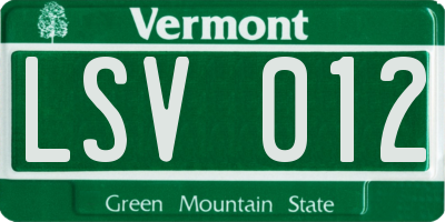 VT license plate LSV012