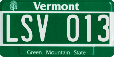 VT license plate LSV013