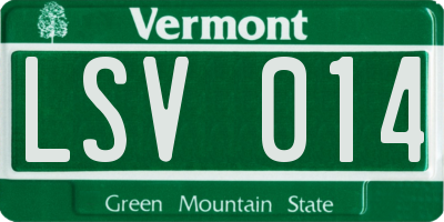 VT license plate LSV014