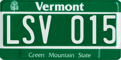 VT license plate LSV015