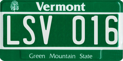 VT license plate LSV016