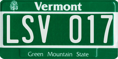 VT license plate LSV017