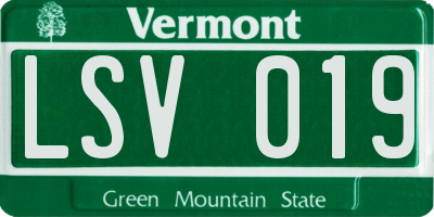 VT license plate LSV019