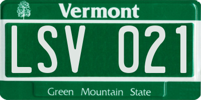VT license plate LSV021