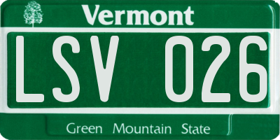 VT license plate LSV026