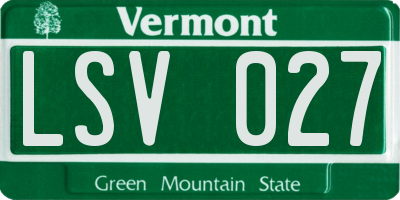 VT license plate LSV027