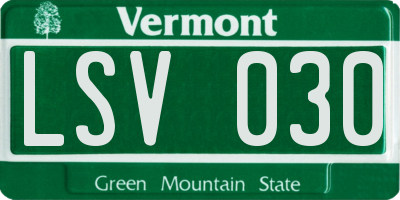 VT license plate LSV030